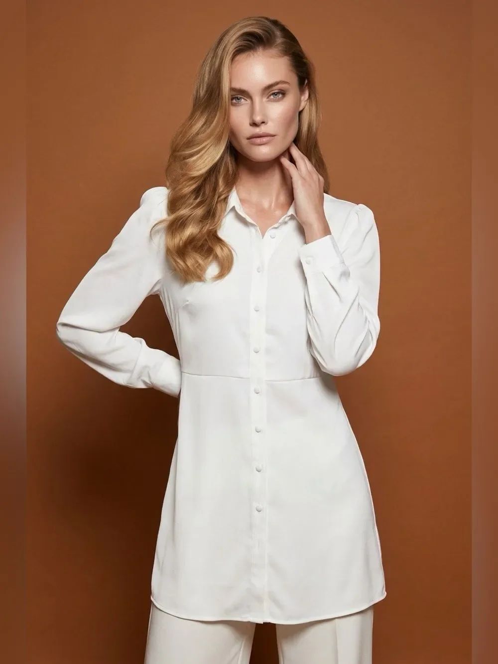 Forever 21 Crisp White Shirt Dress Size Large